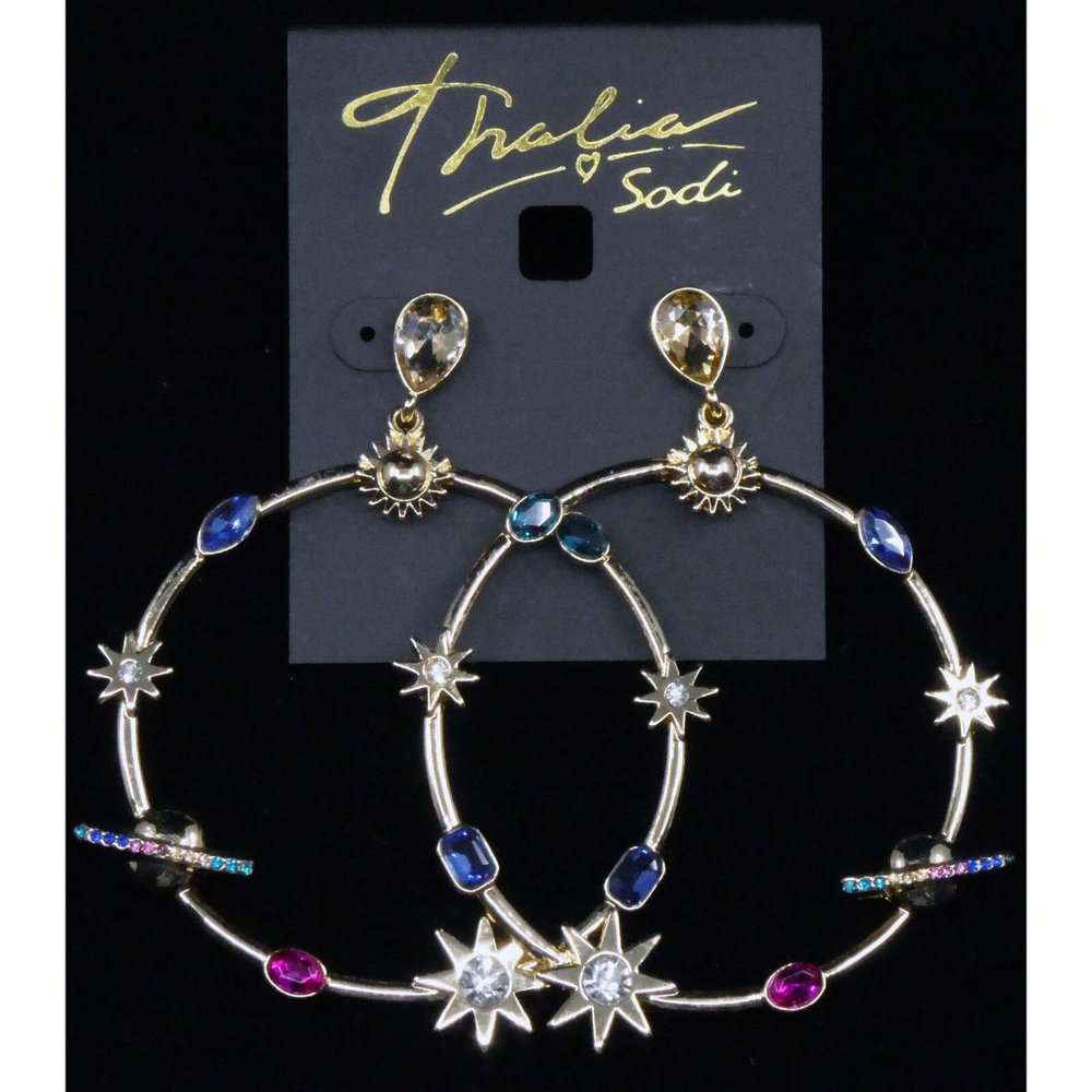 New Thalia Sodi Gold-Tone Celestial Hoop Drop - Picture 2 of 2